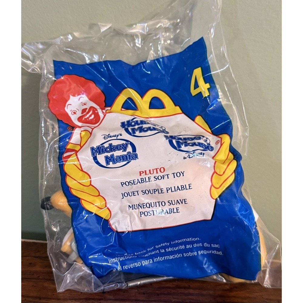 VTG Disney's House of Mouse Soft-Mini Pluto Plush Toy from McDonalds SEALED NEW